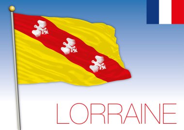 Lorraine bölgesel bayrak, Fransa, vektör çizim