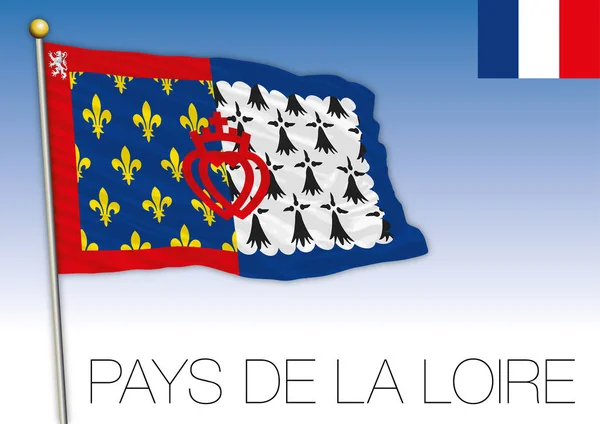 Pays Loire Regional Flagga Frankrike Vektorillustration — Stock vektor