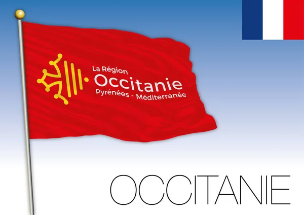 Ilustracja Wektorowa Occitanie Regionalne Flaga Francja — Wektor stockowy