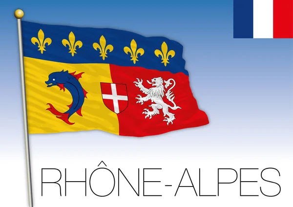 Rhone Alpes Regionale Vlag Frankrijk Vector Illustratie — Stockvector
