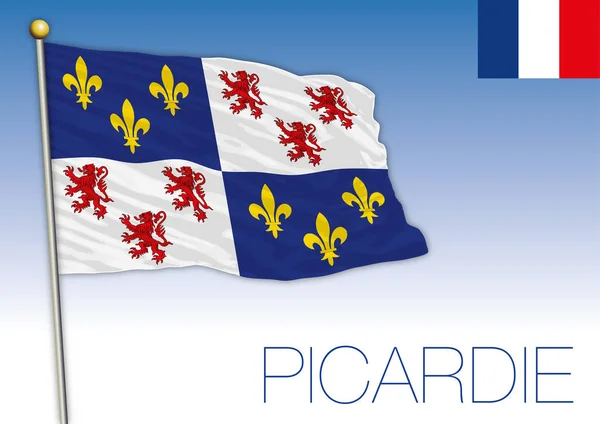 Ilustracja Wektorowa Picardie Regionalne Flaga Francja — Wektor stockowy