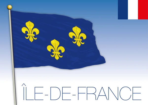 Ile France Regional Flag France Vector Illustration — 스톡 벡터