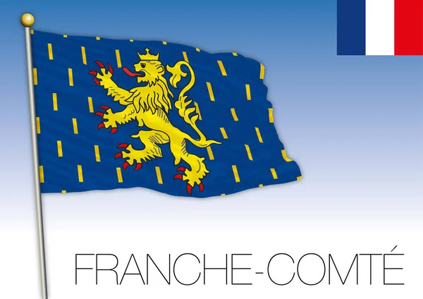 Ilustracja Wektorowa Franche Comte Regionalne Flaga Francja — Wektor stockowy