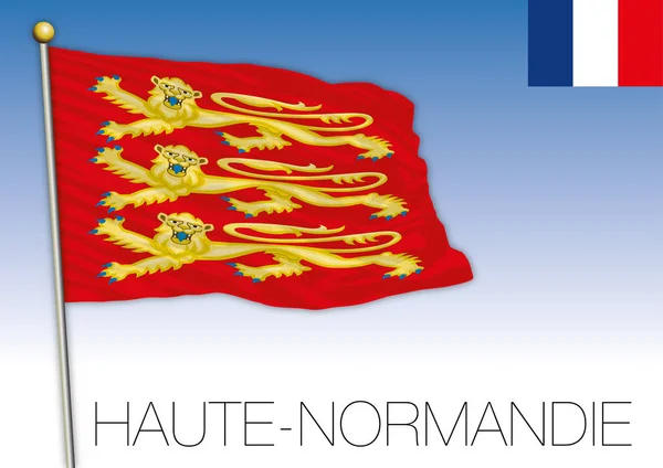 Региональный Флаг Верхней Нормандии Франция Векторная Иллюстрация — стоковый вектор