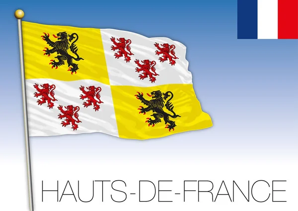 Bendera Daerah Hauts France Perancis Gambar Vektor - Stok Vektor
