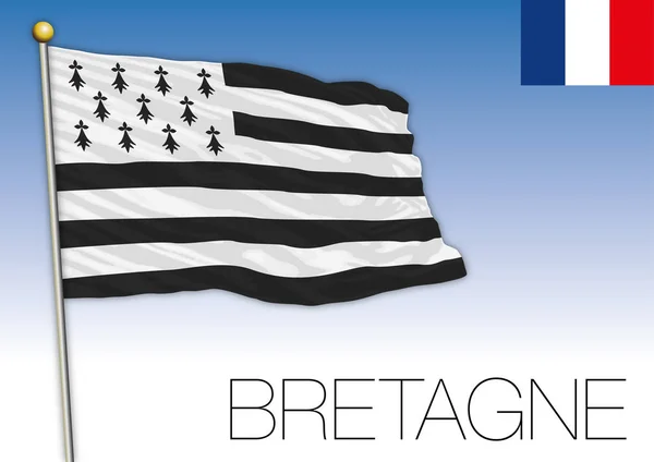 Regionale Vlag Van Bretagne Frankrijk Vectorillustratie — Stockvector