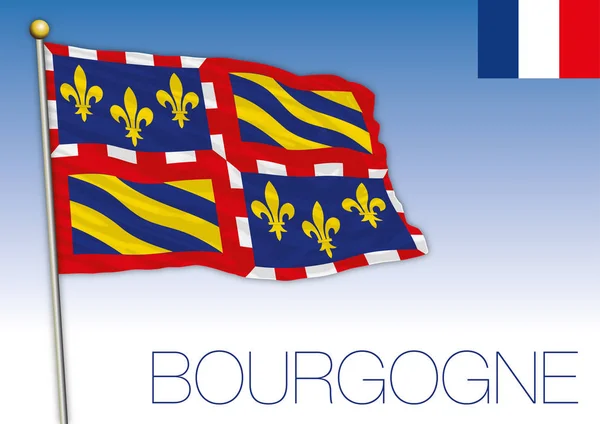 Ilustracja Wektorowa Bourgogne Regionalne Flaga Francja — Wektor stockowy