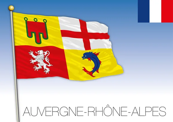 Auvergne Rhone Alpes Bendera Daerah Prancis Vektor Ilustrasi - Stok Vektor