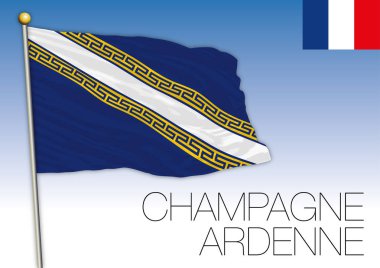 Şampanya Ardennes bölgesel bayrak, Fransa, illüstrasyon vektör
