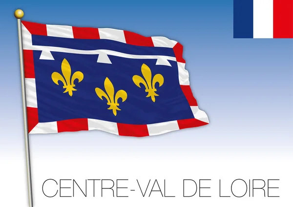 Centrum Val Loire Regionalne Flaga Francja Ilustracji Wektorowych — Wektor stockowy