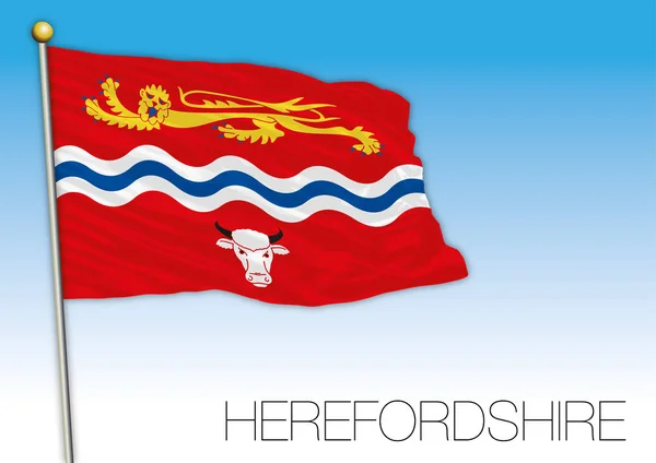 Bandera Del Condado Herefordshire Reino Unido Vector Ilustración — Vector de stock