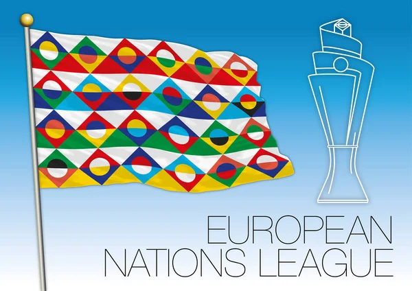Europese Naties League Kampioenschap Vlag Vectorillustratie — Stockvector