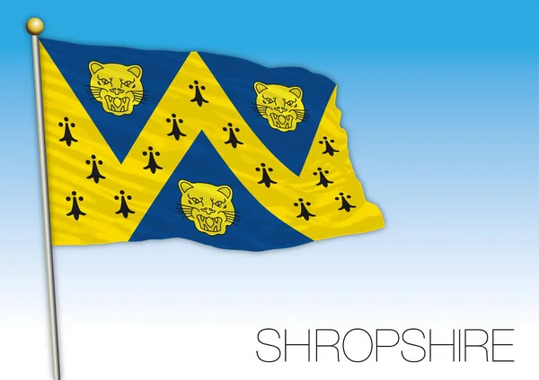 Shropshire County Flagga Storbritannien Vektorillustration — Stock vektor
