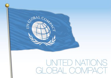 Birleşmiş Milletler Global Compact bayrak ve sembol, vektör çizim