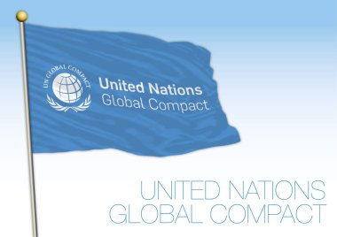 Birleşmiş Milletler Global Compact bayrak ve sembol, vektör çizim