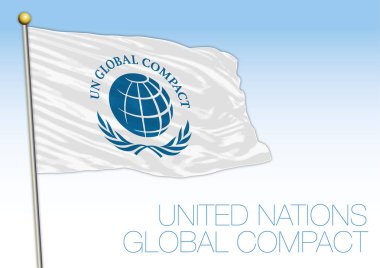 Birleşmiş Milletler Global Compact bayrak ve sembol, vektör çizim
