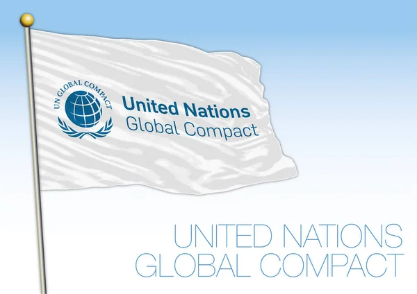 Bandera Símbolo Del Pacto Mundial Las Naciones Unidas Ilustración Vectorial — Vector de stock