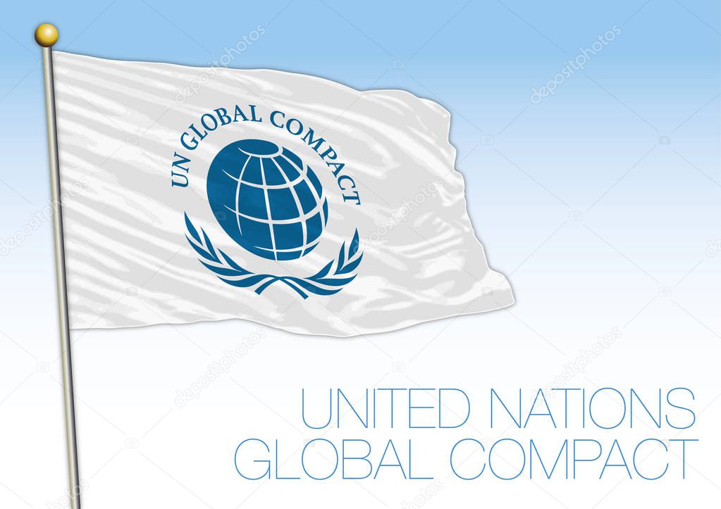 United Nations Global Compact flag and symbol, vector illustration