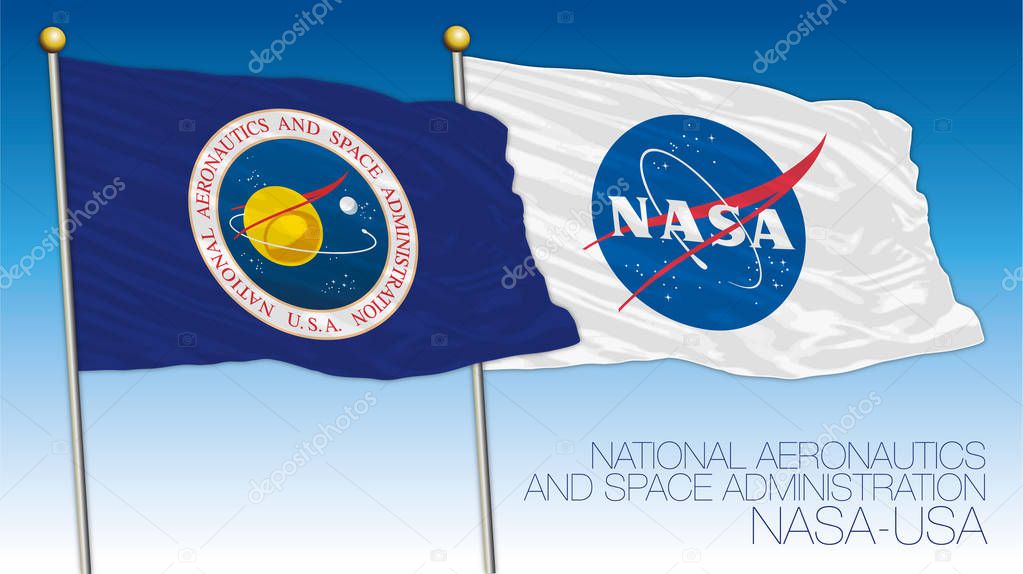 CAPE CANAVERAL, UNITED STATES OF AMERICA, YEAR 1958, NASA, National Aeronautics and Space Administration flag
