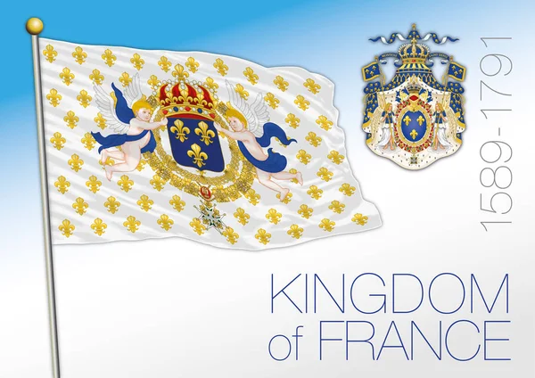 Kungariket Frankrike Historiska Flagga — Stock vektor