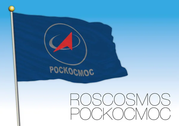 Bandeira Roscosmos Agência Espacial Russa Rússia Ilustração Vetorial — Vetor de Stock