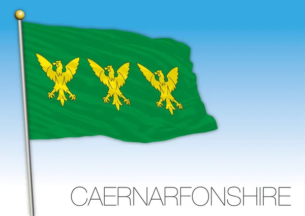 Drapeau Comté Caernarfonshire Royaume Uni Pays Galles Illustration Vectorielle — Image vectorielle