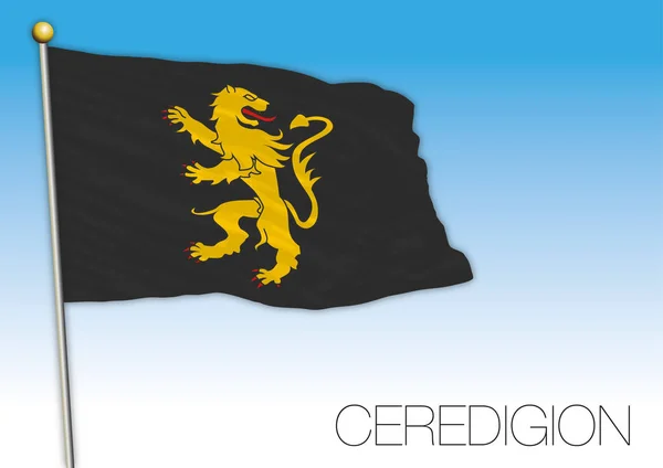 Bandera Del Condado Ceredigion Reino Unido Vector Ilustración — Vector de stock