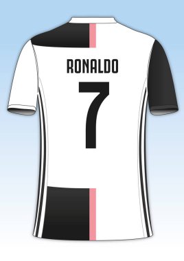 Cristiano Ronaldo Juventus futbol takım forma, vektör çizim