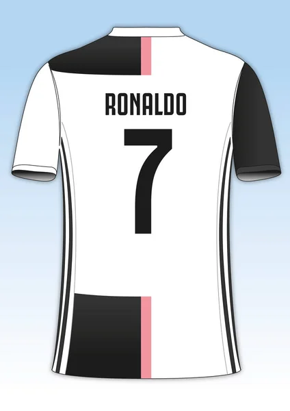 Cristiano Ronaldo Juventus Fotboll Team Jersey Vektorillustration — Stock vektor