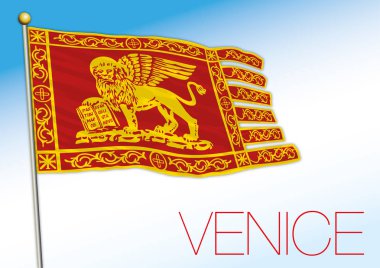Venedik şehir bayrağı, Veneto, İtalya, illüstrasyon vektör