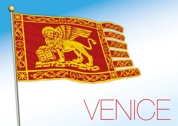 Venetië Stad Vlag Veneto Italië Vector Illustratie — Stockvector