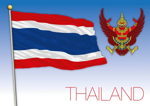 泰国徽章和国旗 向量例证 — 图库矢量图片