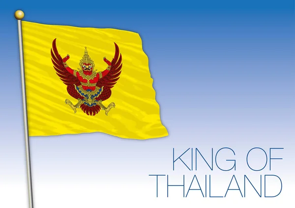 Rey Tailandia Escudo Armas Bandera Nacional Ilustración Vectorial — Archivo Imágenes Vectoriales