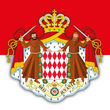 Monako Prensliği bayrak ve bayrak, vektör çizim