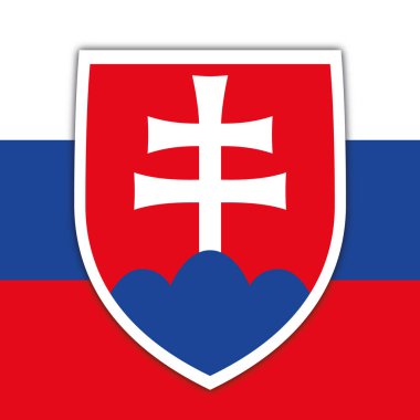 Slovakya Cumhuriyeti arması ve bayrak, vektör çizim