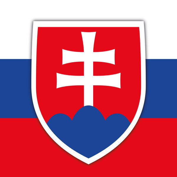 Герб и флаг Словакии, векторная иллюстрация
