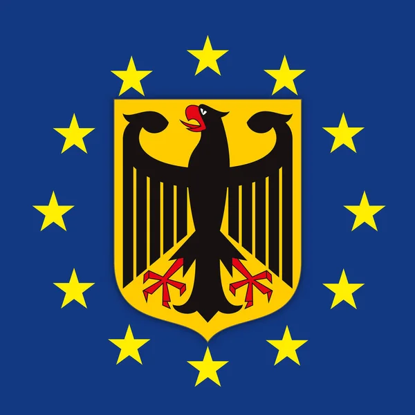 Wapenschild Van Duitsland Europese Unie Vlag Vectorillustratie — Stockvector