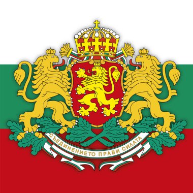 Bulgaristan arması Bulgar bayrak, vektör çizim