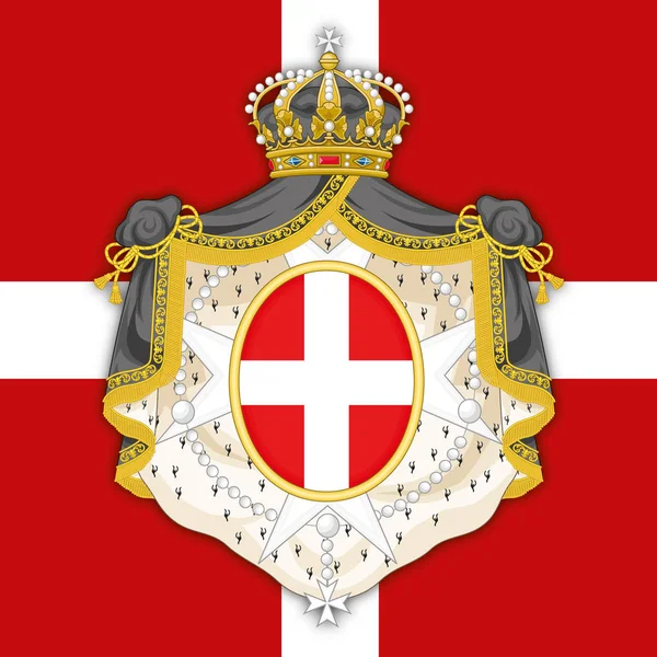 Wapenschild Van Smom Soevereine Militaire Orde Van Malta Officiële Vlag — Stockvector