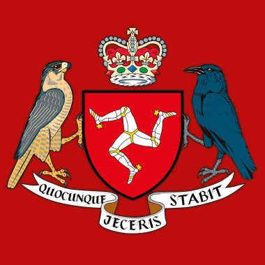 Isle of Man arması, vektör çizim