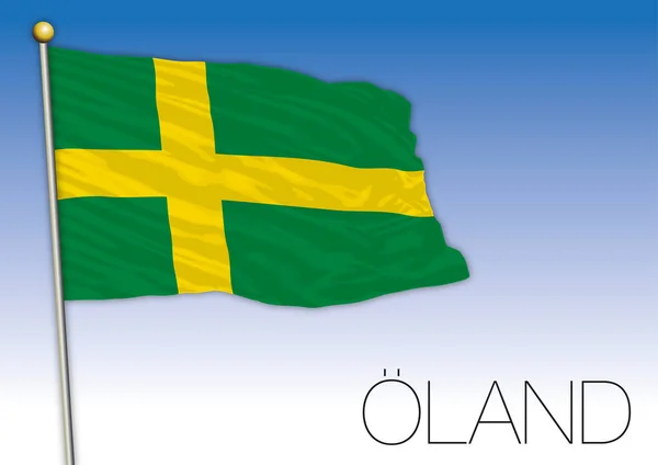 Oland Regionale Vlag Zweden Vectorillustratie — Stockvector