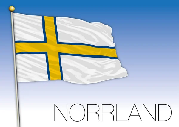 Norrland Regional Flag Sweden Vector Illustration — Stock Vector