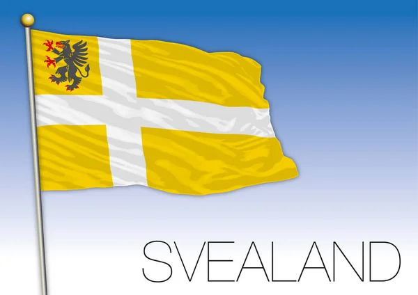 Ilustracja Wektorowa Svealand Regionalne Flaga Szwecja — Wektor stockowy