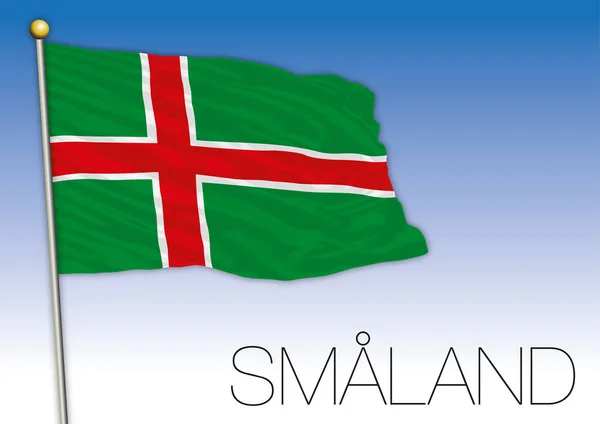 Smaland Bandiera Regionale Svezia Illustrazione Vettoriale — Vettoriale Stock