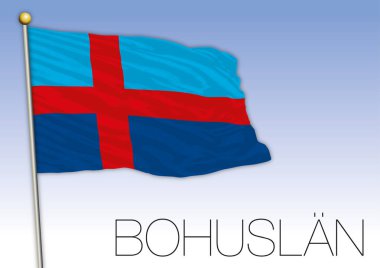 Bohuslan bölgesel bayrak, İsveç, vektör çizim