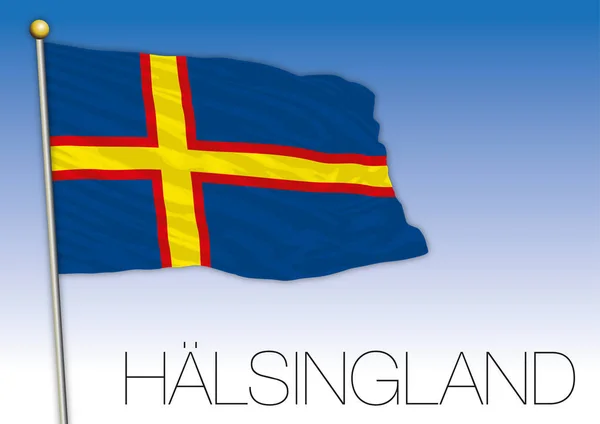 Halsingland Regionale Vlag Zweden Vectorillustratie — Stockvector