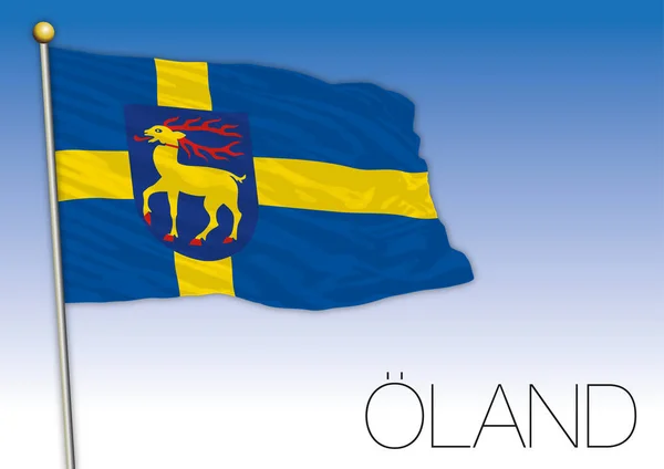 Oland Regionale Vlag Zweden Vectorillustratie — Stockvector