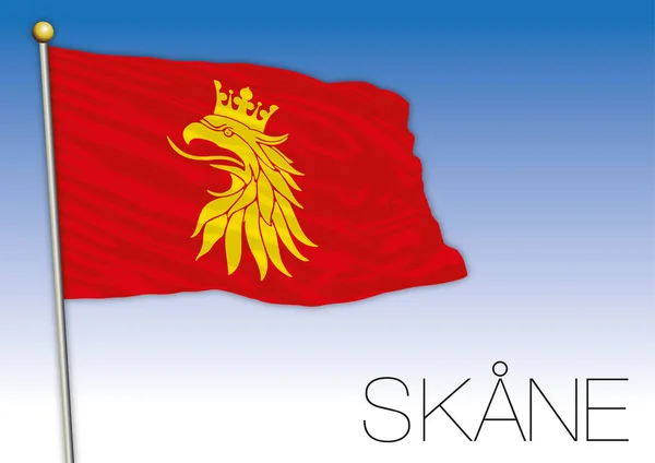 Региональный Флаг Скейна Швеция Векторная Иллюстрация — стоковый вектор