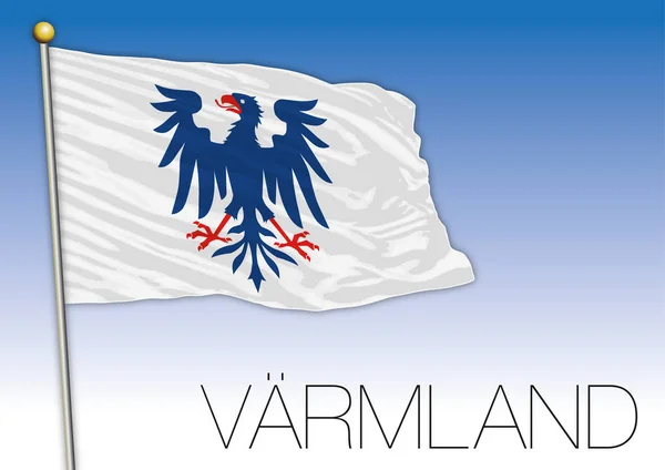 Varmland Regional Flag Schweden Vektorillustration — Stockvektor