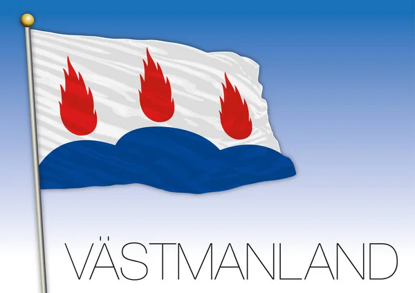 Vastmanland Regionale Vlag Zweden Vectorillustratie — Stockvector